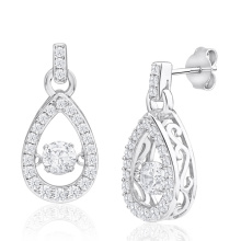 925 Silver Drop Dangle Earrings Bijoux en diamant de danse